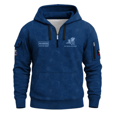 Personalized US Navy Seabees Quarter Zip Hoodie