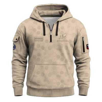 Personalized US Navy Seabees Quarter Zip Hoodie