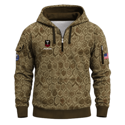 Personalized US Navy Seabees Quarter Zip Hoodie