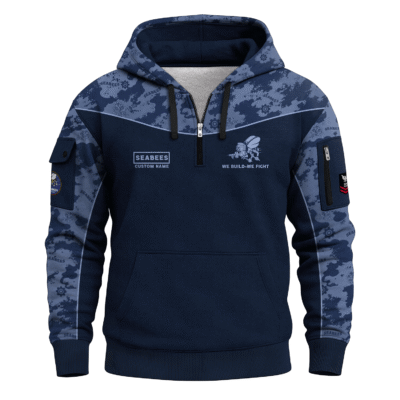 Personalized US Navy Seabees Quarter Zip Hoodie