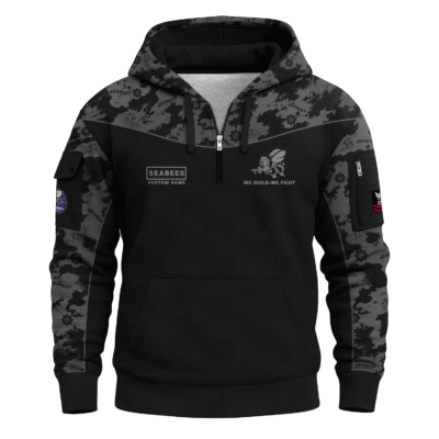 Personalized US Navy Seabees Quarter Zip Hoodie