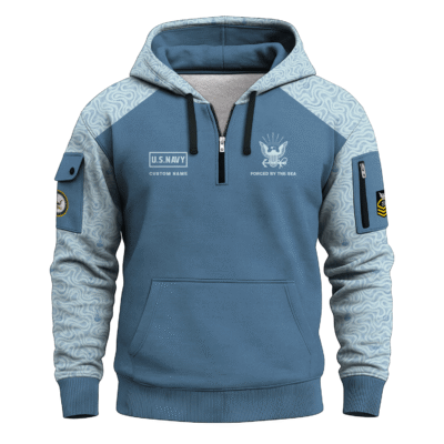 Personalized US Navy Quarter Zip Hoodie