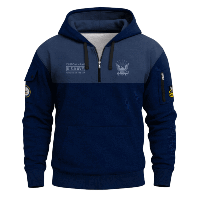 Personalized US Navy Quarter Zip Hoodie