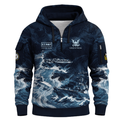 Personalized US Navy Quarter Zip Hoodie