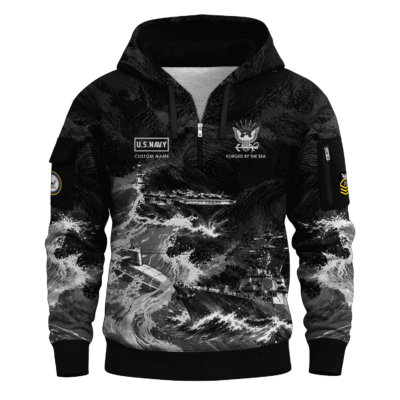 Personalized US Navy Quarter Zip Hoodie