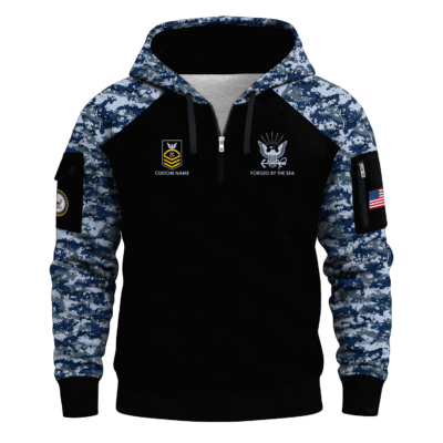 Personalized US Navy Quarter Zip Hoodie