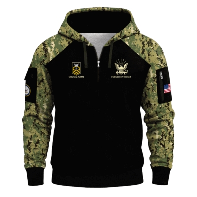 Personalized US Navy Quarter Zip Hoodie