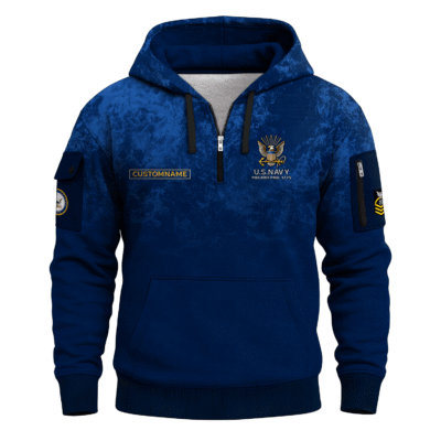 Personalized US Navy Quarter Zip Hoodie