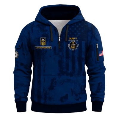 Personalized US Navy Quarter Zip Hoodie