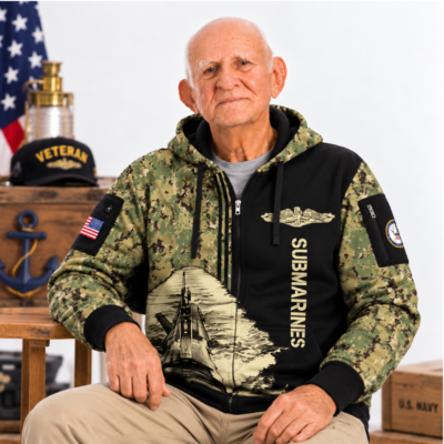 US Navy Submarine Quarter Zip Hoodie