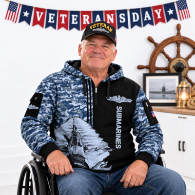 US Navy Submarine Quarter Zip Hoodie